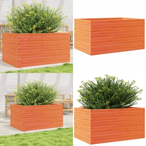 Fioriera Giardino Marrone Cera 90x60x46 cm Legno Massello Pino - Fioriera in legno - Fioriera marrone