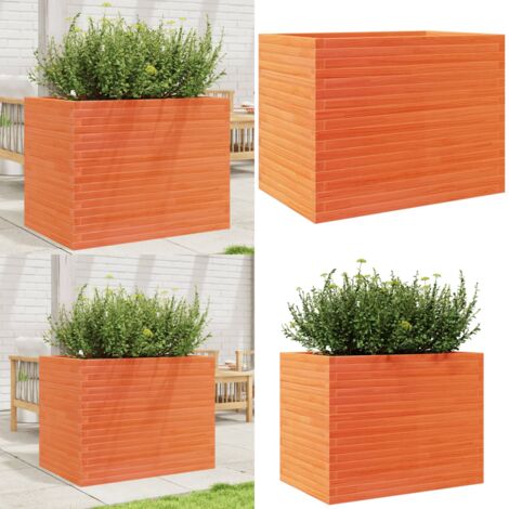 Fioriera Giardino Marrone Cera 90x60x68,5cm Legno Massello Pino - Fioriera in legno - Fioriera da patio