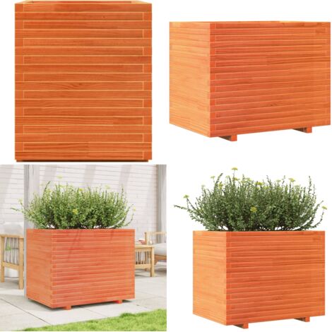 Fioriera Giardino Marrone Cera 90x60x72,5cm Legno Massello Pino - Fioriera esterna - Fioriera da patio