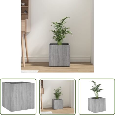 Fioriera grigio -  Fioriera Grigio Sonoma 40x40x40 cm in Legno Multistrato