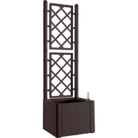 Fioriera + grigliato natural deluxe stefanplast pp rattan moka cm  43x43 h.cm 142 Stefanplast