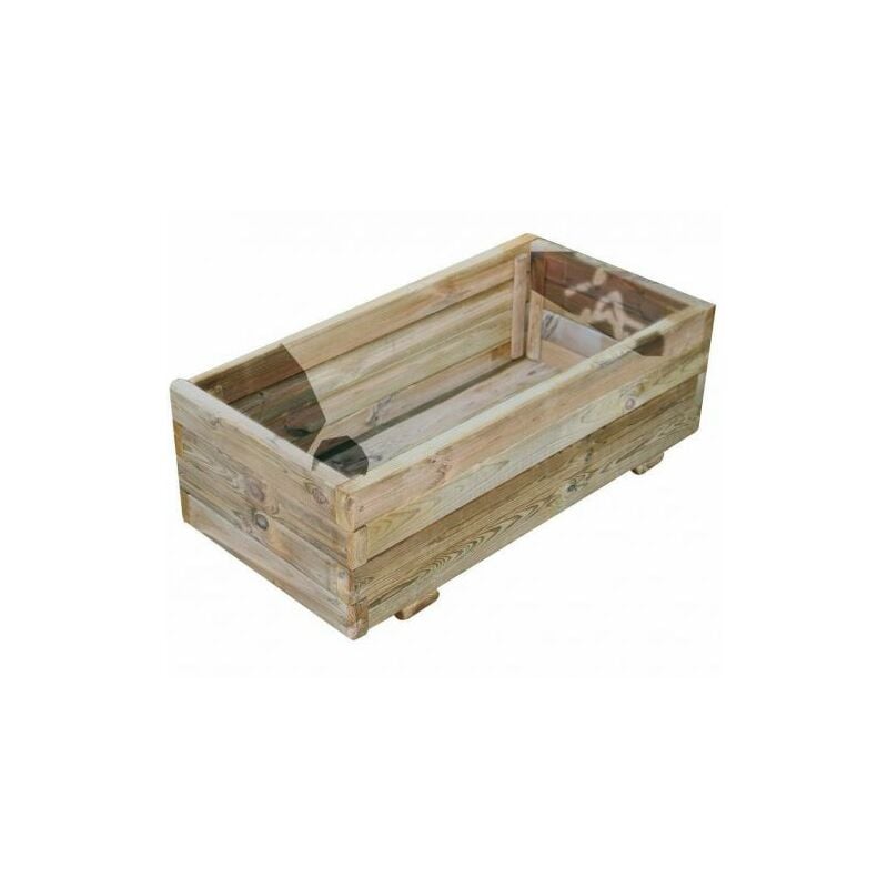 Fioriera vaso da giardino lasa legno di pino impregnato da esterno arredo 34168V cm 40X80XH26 (26135)