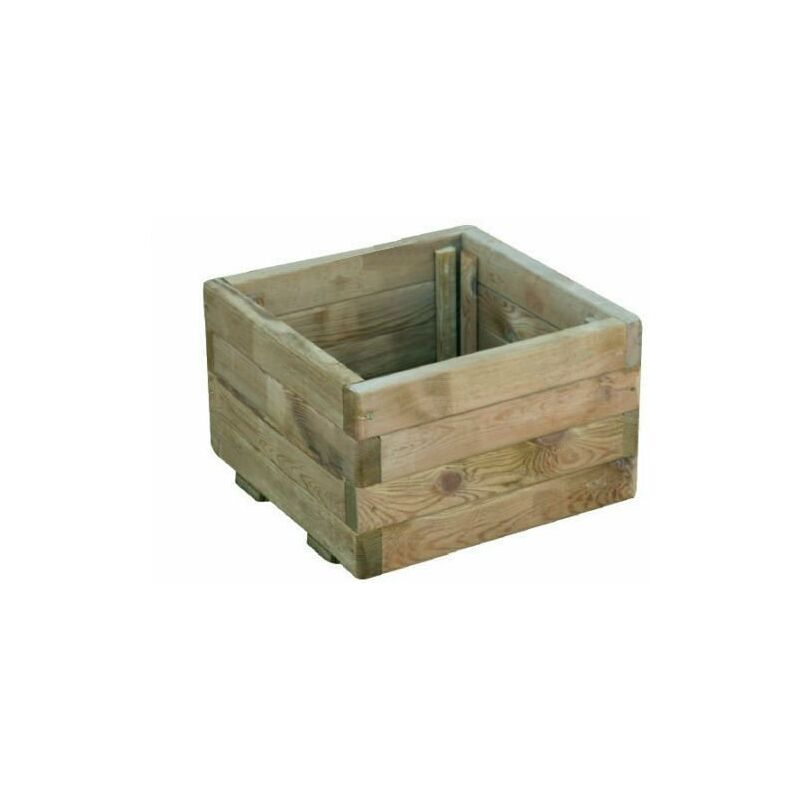 Fioriera vaso da giardino lasa legno di pino impregnato da esterno arredo 34168V cm 40X40XH26 (26134)