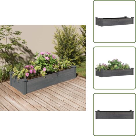Fioriera in abete - vidaXL Fioriera Giardino con Fodera Grigia 120x45x25cm Massello Abete - Fioriera con fondo aperto
