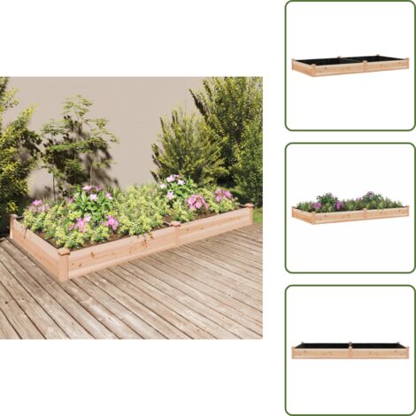 Fioriera in abete - vidaXL Fioriera Rialzata Giardino Fodera 240x120x25 cm Massello Abete - Fioriera con fodera