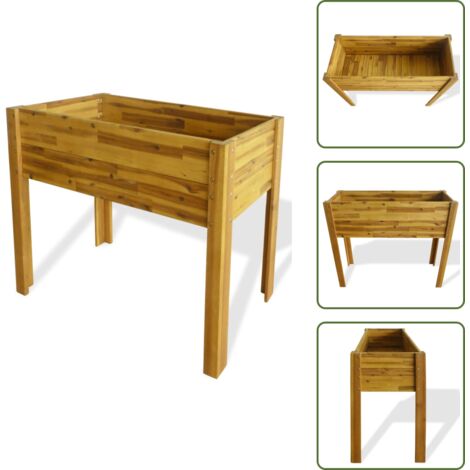 Fioriera in acacia - vidaXL Letto Rialzato da Giardino in Legno Massello di Acacia - Letto in legno