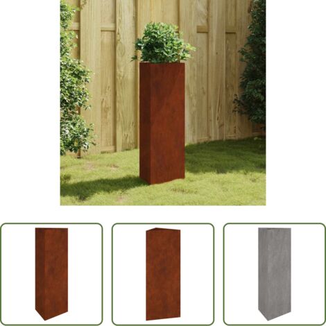 Fioriera in acciaio corten -  Fioriera da Giardino 30x26x75 cm in Acciaio Corten