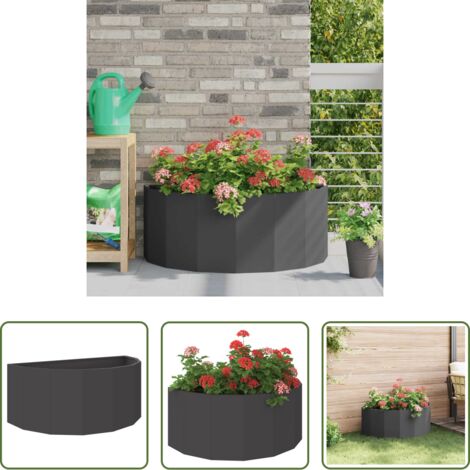 Fioriera in acciaio - Fioriera Nero 90 x 45 x 35 cm Acciaio