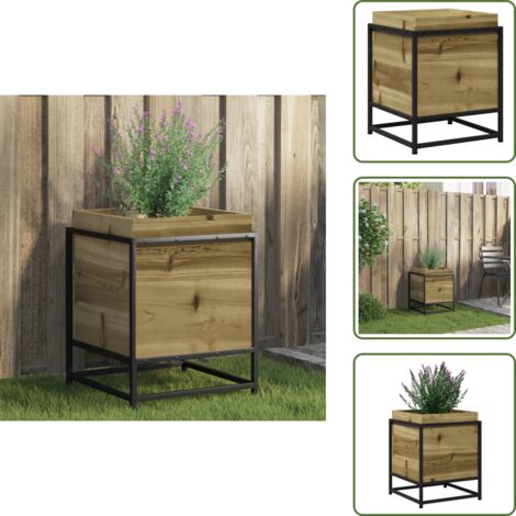 Fioriera in acciaio - vidaXL Fioriera da Giardino 40x40x50 cm in Legno di Pino Impregnato - Fioriera per giardino