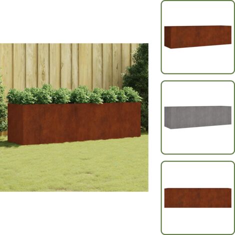 Fioriera in acciaio - vidaXL Fioriera Rialzata da Giardino 280x80x80 cm in Acciaio Corten - Decorazione giardino