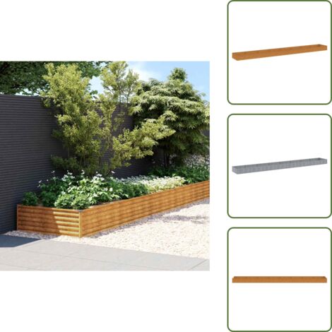 Fioriera in acciaio - vidaXL Fioriera Rialzata da Giardino 770x100x36 cm in Acciaio Corten - Decorazione giardino