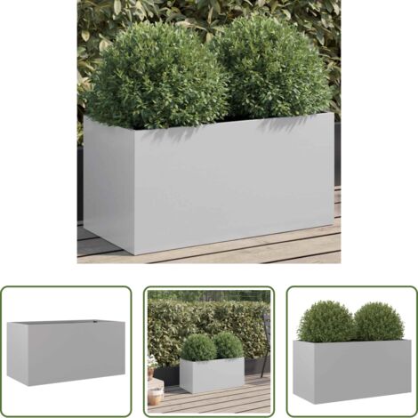 Fioriera in acciaio zincato -  Fioriera Argento 62x30x29 cm in Acciaio Zincato