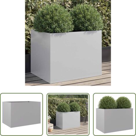 Fioriera in acciaio zincato -  Fioriera Argento 62x47x46 cm in Acciaio Zincato