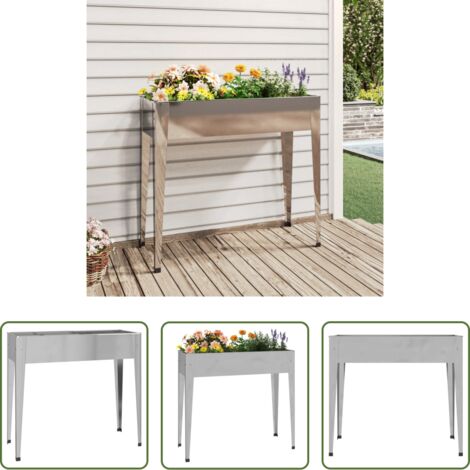 Fioriera in acciaio zincato -  Fioriera da Giardino 100,5x40,5x90 cm Acciaio Zincato