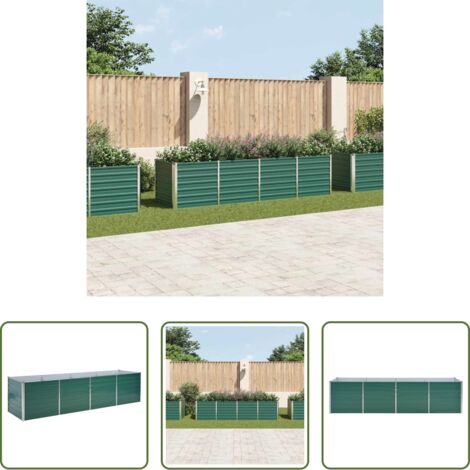 Fioriera in acciaio zincato -  Letto Rialzato Giardino in Acciaio Zincato 320x80x77 cm Verde