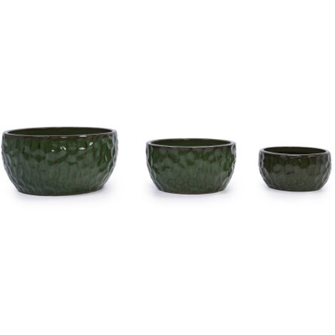 Fioriera in ceramica verde antico brillante con foro di drenaggio, resistente agli agenti atmosferici, interno/esterno