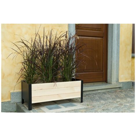 Fioriera in Legno da Giardino Terrazzo Rettangolare Vaso 78x36