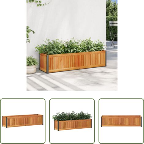 Fioriera in legno -  Fioriera da Giardino 110x30x27,5 cm in Legno Massello di Acacia
