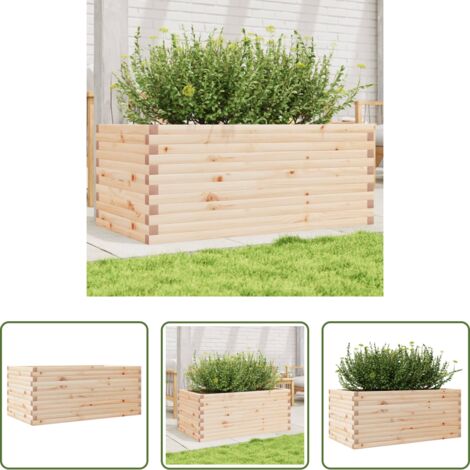 Fioriera in legno -  Fioriera da Giardino 110x60x45,5 cm in Legno Massello di Pino