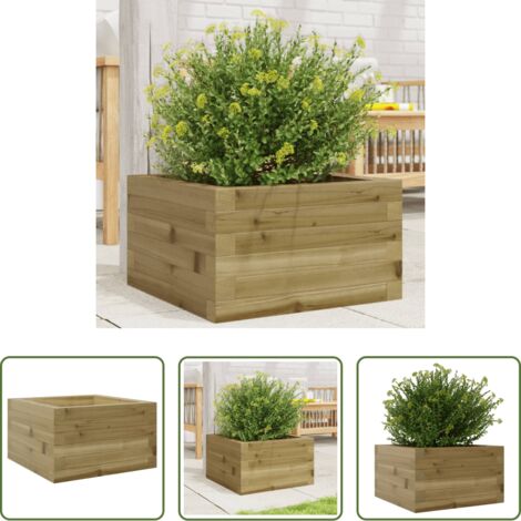 Fioriera in legno -  Fioriera da Giardino 40x40x23 cm in Legno di Pino Impregnato