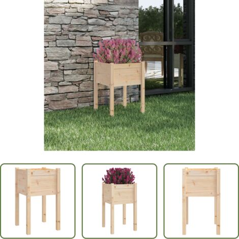 Fioriera in legno -  Fioriera da Giardino 50x50x70 cm in Legno Massello di Pino