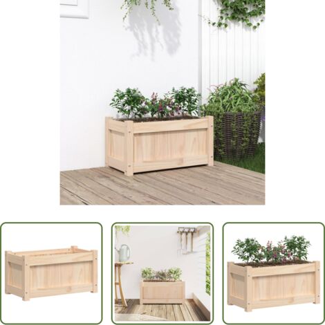 Fioriera in legno -  Fioriera da Giardino 60x31x31 cm in Legno Massello di Pino