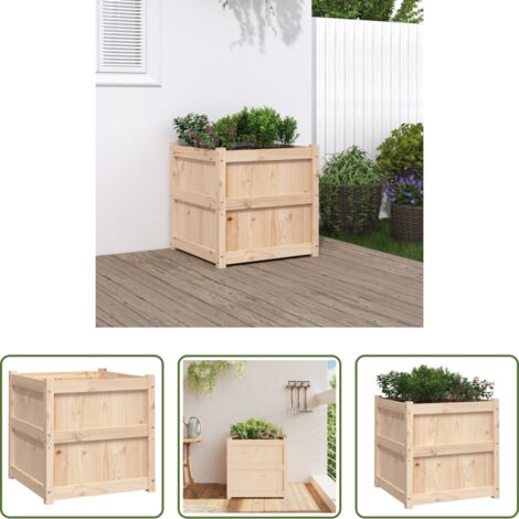 Fioriera in legno -  Fioriera da Giardino 60x60x60 cm in Legno Massello Di Pino