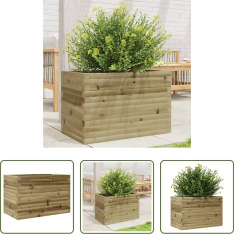 Fioriera in legno -  Fioriera da Giardino 70x40x45,5 cm in Legno di Pino Impregnato
