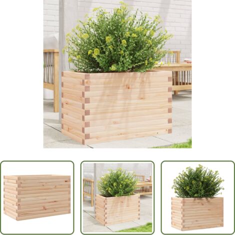 Fioriera in legno -  Fioriera da Giardino 70x40x45,5 cm in Legno Massello di Pino