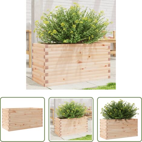 Fioriera in legno -  Fioriera da Giardino 90x40x45,5 cm in Legno Massello di Pino