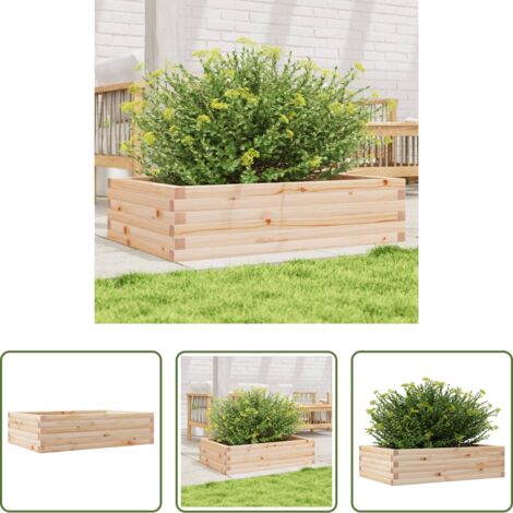 Fioriera in legno -  Fioriera da Giardino 90x60x23 cm in Legno Massello di Pino