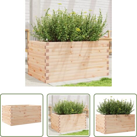 Fioriera in legno -  Fioriera da Giardino 90x60x45,5 cm in Legno Massello di Pino