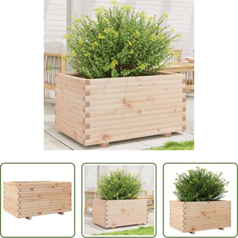Fioriera in legno -  Fioriera da Giardino 90x60x49,5 cm in Legno Massello di Pino