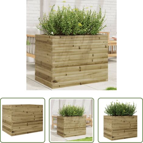 Fioriera in legno -  Fioriera da Giardino 90x60x68,5 cm in Legno di Pino Impregnato