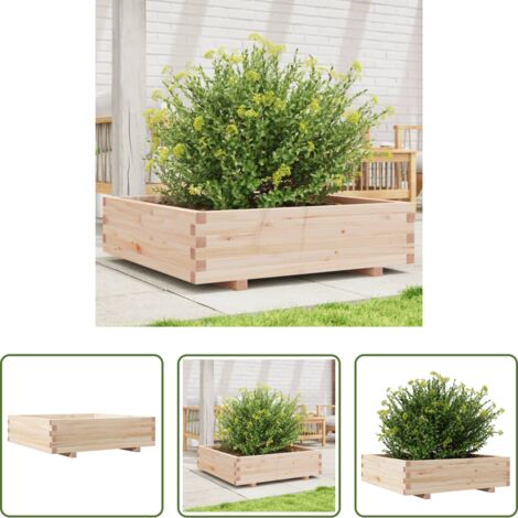 Fioriera in legno -  Fioriera da Giardino 90x90x26,5 cm in Legno Massello di Pino