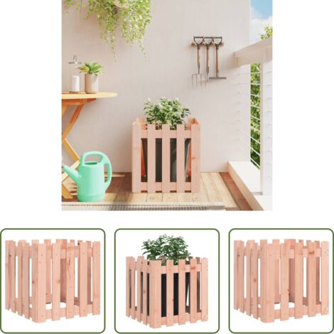 Fioriera in legno -  Fioriera Giardino Design Recinzione 50x50x50cm Massello Douglas