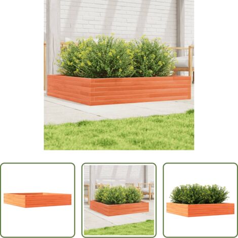 Fioriera in legno -  Fioriera Giardino Marrone Cera 110x110x23cm Legno Massello Pino