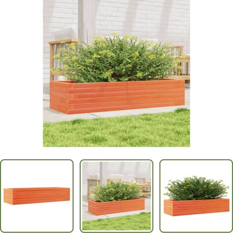 Fioriera in legno -  Fioriera Giardino Marrone Cera 110x40x23 cm Legno Massello Pino
