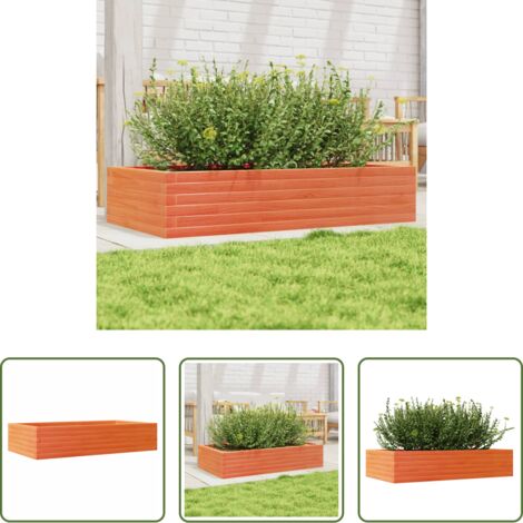 Fioriera in legno -  Fioriera Giardino Marrone Cera 110x60x23 cm Legno Massello Pino