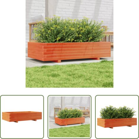 Fioriera in legno -  Fioriera Giardino Marrone Cera 110x60x26,5 cm Legno di Pino