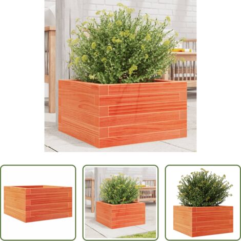 Fioriera in legno -  Fioriera Giardino Marrone Cera 40x40x23 cm Legno Massello Pino