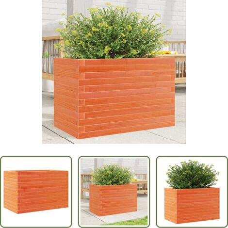 Fioriera in legno -  Fioriera Giardino Marrone Cera 70x40x46 cm Legno Massello Pino