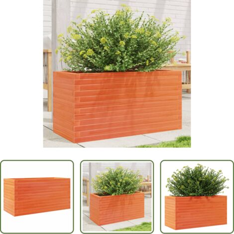 Fioriera in legno -  Fioriera Giardino Marrone Cera 90x40x45,5cm Legno Massello Pino