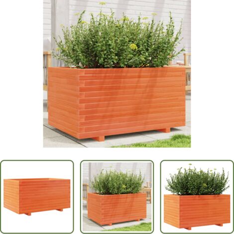 Fioriera in legno -  Fioriera Giardino Marrone Cera 90x60x49,5cm Legno Massello Pino
