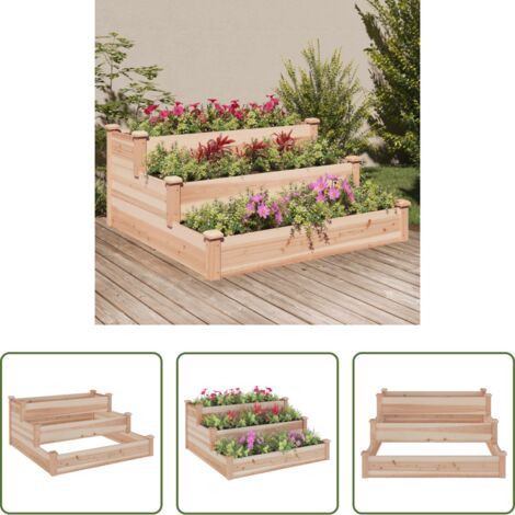 Fioriera in legno -  Fioriera Rialzata da Giardino 120x120x56cm Legno Massello Abete