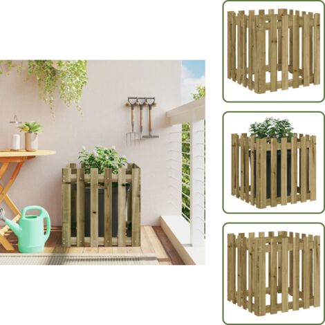 Fioriera in legno impregnato - vidaXL Fioriera Giardino a Recinzione 60x60x60 cm in Pino Impregnato - Fioriera per piante