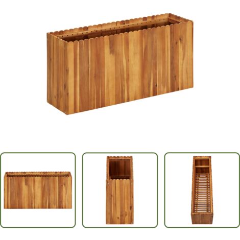 Fioriera in legno -  Letto Rialzato da Giardino 100x30x50 cm in Massello di Acacia
