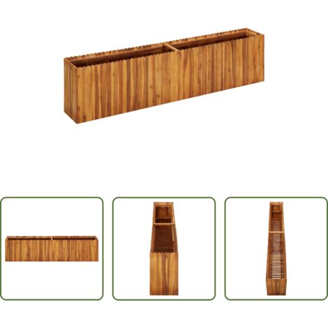 Fioriera in legno -  Letto Rialzato da Giardino 200x30x50 cm in Massello di Acacia