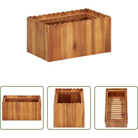 Fioriera in legno - Letto Rialzato da Giardino 50x30x25 cm Legno Massello di Acacia