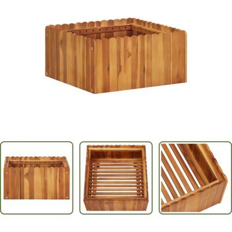 Fioriera in legno -  Letto Rialzato da Giardino 50x50x25 cm Legno Massello di Acacia